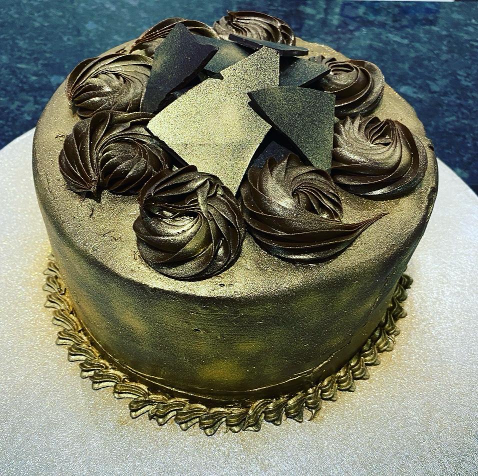 Rich Belgian dark chocolate mousse cake